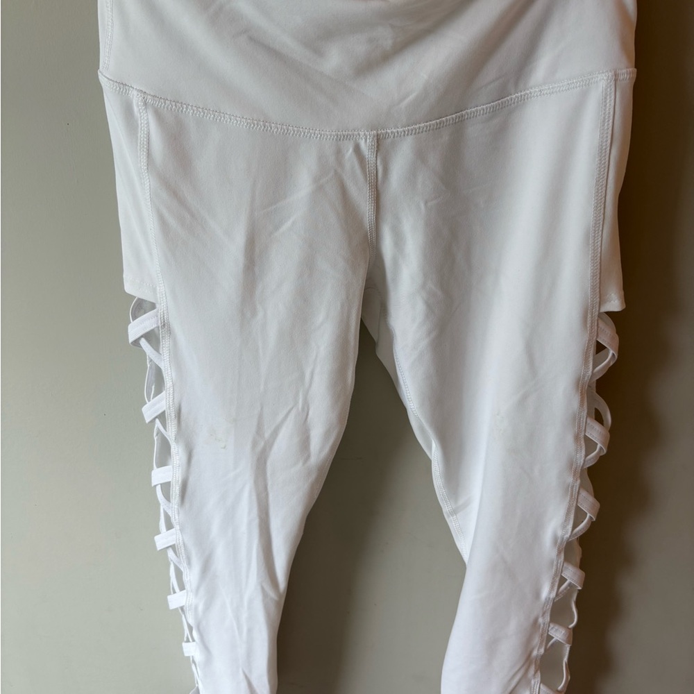 Ina White Leggings with Unique Design